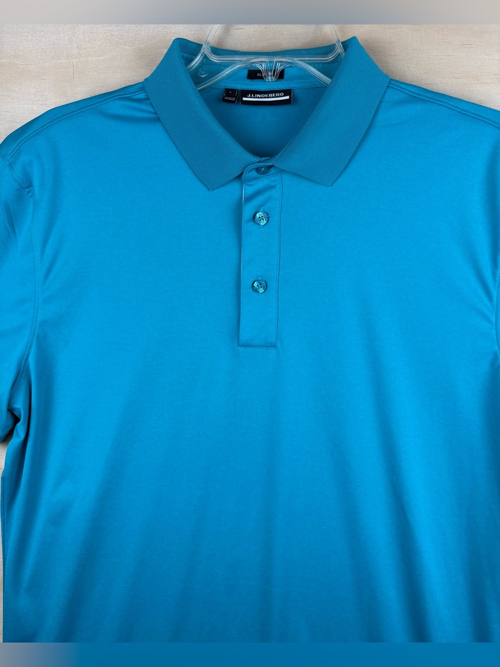 J. Lindeberg Blake Golf Polo Shirt Blue Teal Mens Size Large Slim Fit